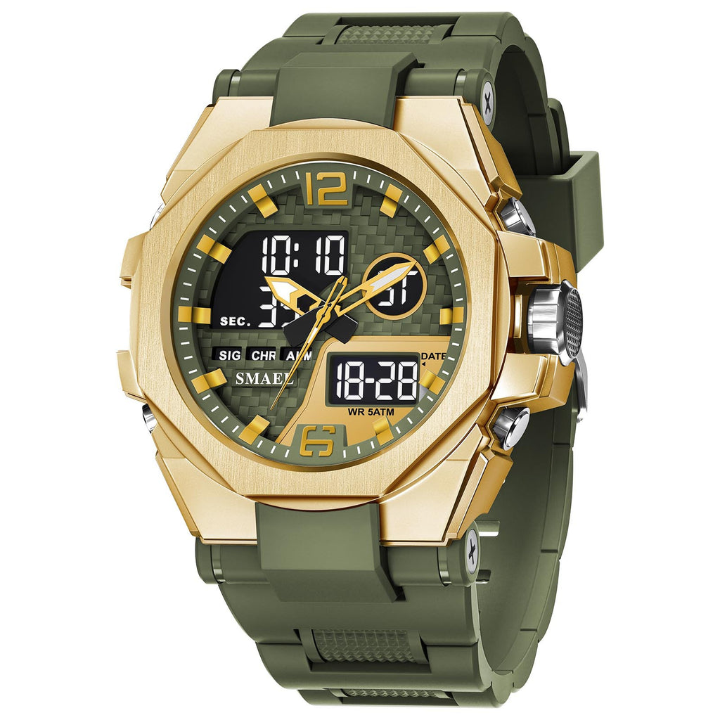 Hommes Sport Outdoor Alliage tactique Montre double affichage