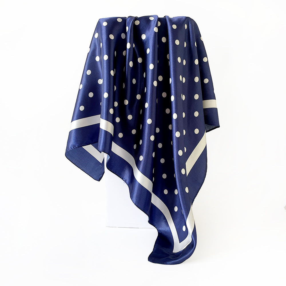Polka-dot Imprimer Headscarf Femmes Faux Écharpe en soie
