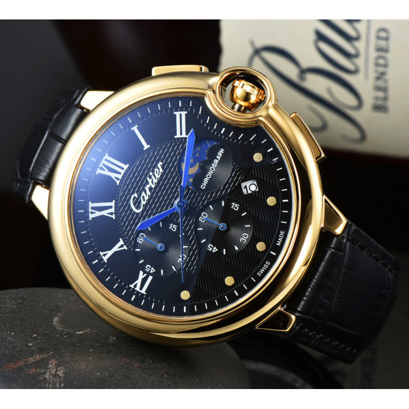 Montre d'affaires homme avec un bracelet en caoutchouc