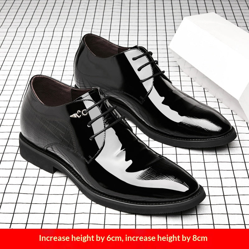 Chaussures en cuir pour hommes avec talon caché