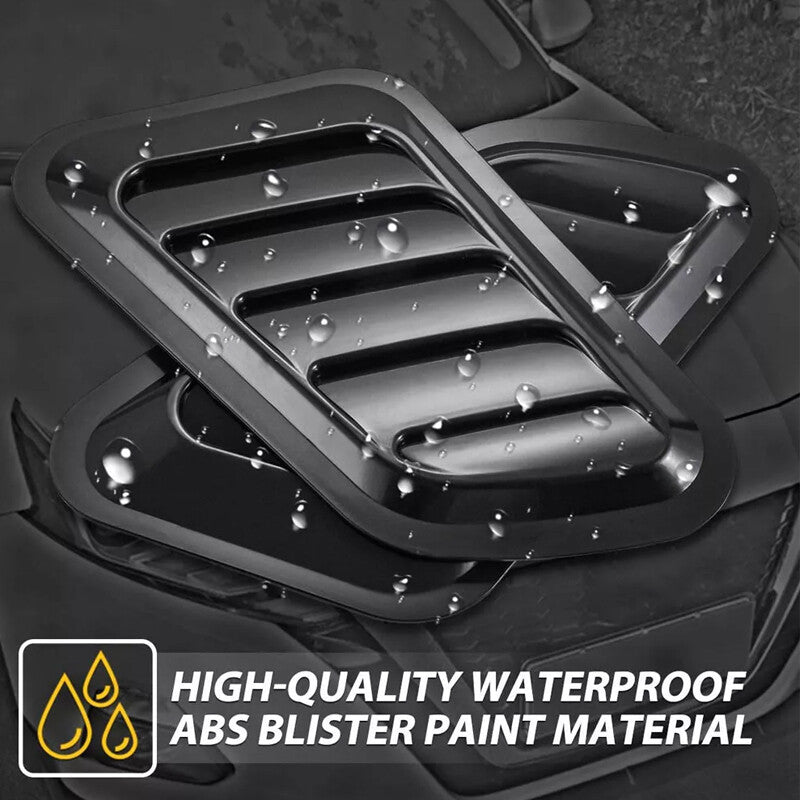 Bloss Black Car Bonnet Hood Air Flow Intake Scoop Vent Decor couvre Universal 2X