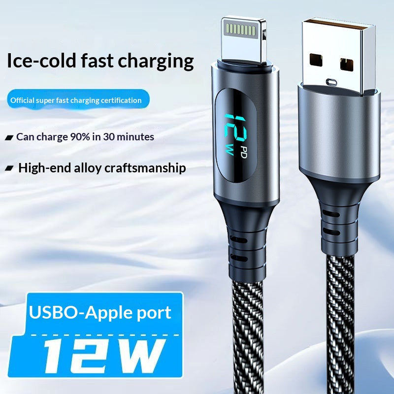 PD Smart Digital Display Câble de charge de données 3-en-1 Super-Fast