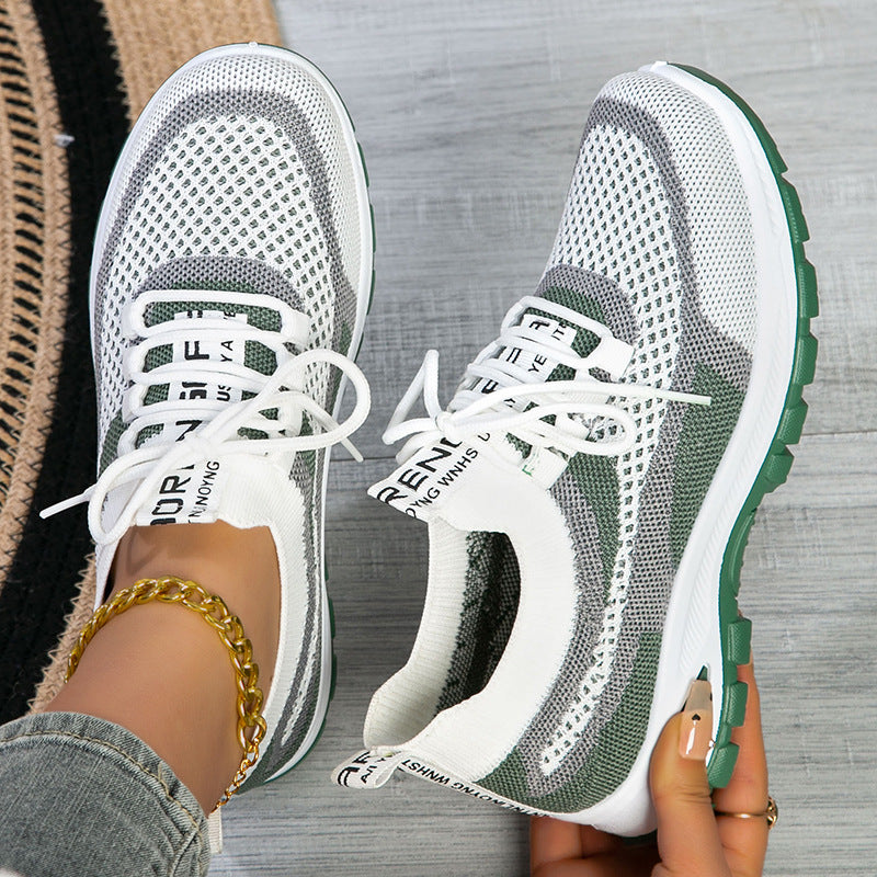 Femmes Sporty Flyknit Mesh Chaussures Low-cut léger Casual et polyvalent