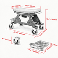 Tabouret mécanique roulant de 300 LBS avec 4pouces Roues