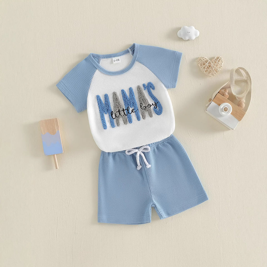 T-shirt et shorts à manches courtes brodés pour serviettes