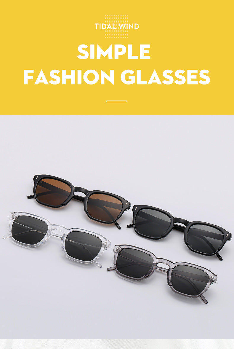 Square Retro Internet Street Shooting Avancé Simple Trendy Lunettes de soleil