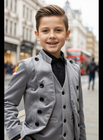 Garçons Faux Veste de soirée à deux pièces Veste de soirée Coupe mince Velvet Blazer 3-14Y