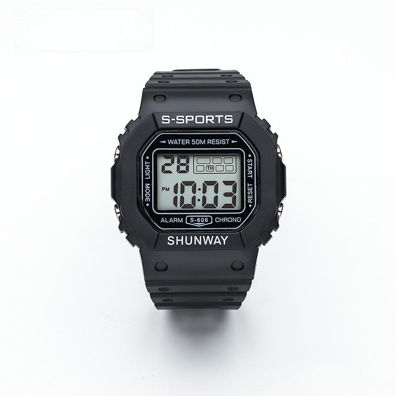 Imperméable Lumineux Petit carré Étudiant Montre électronique