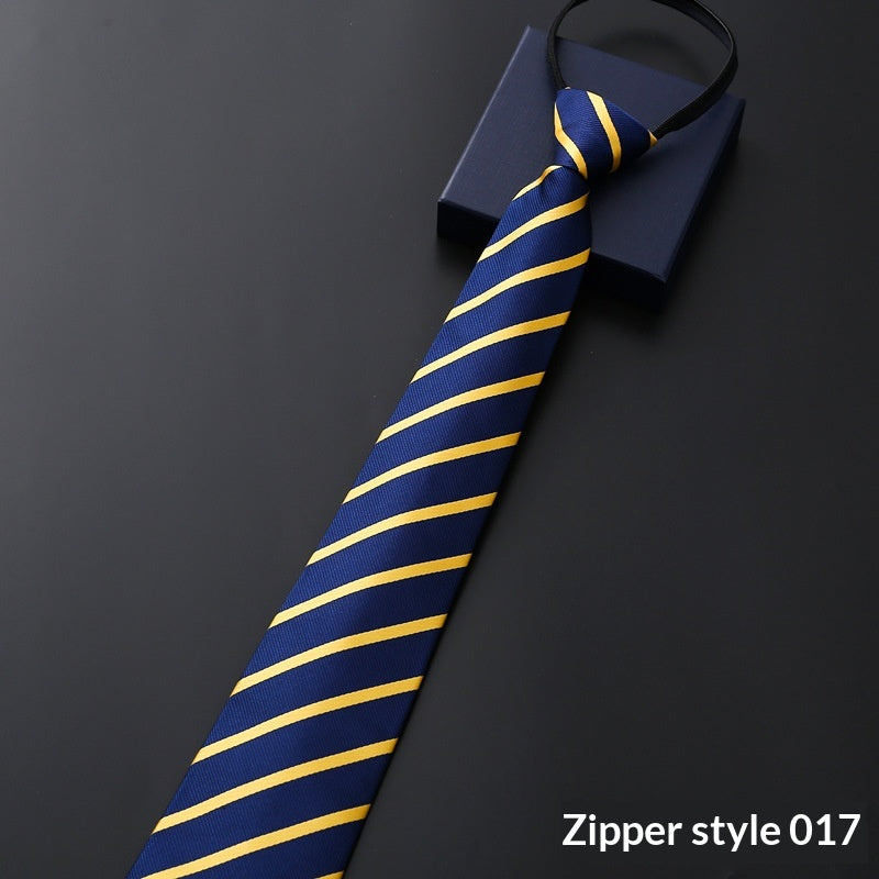Mens Business Tie Zipper formel avec bandes bleues