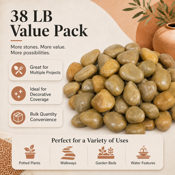 38 Lbs Kaki River Rocks