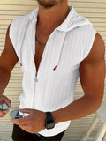 Cardigan zippé sans manches élégant pour hommes