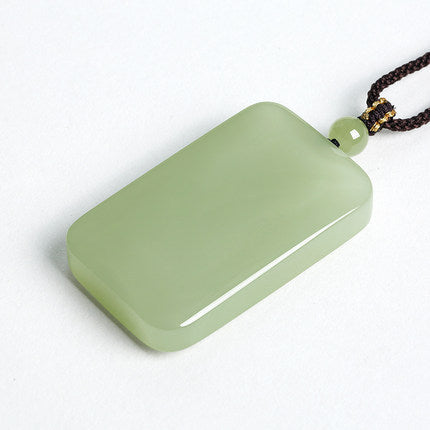 Pendentif Xinjiang Hetian Jade Ping An Wuyi Marque Pendentif Hommes et Femmes Pendentif Jade Pin