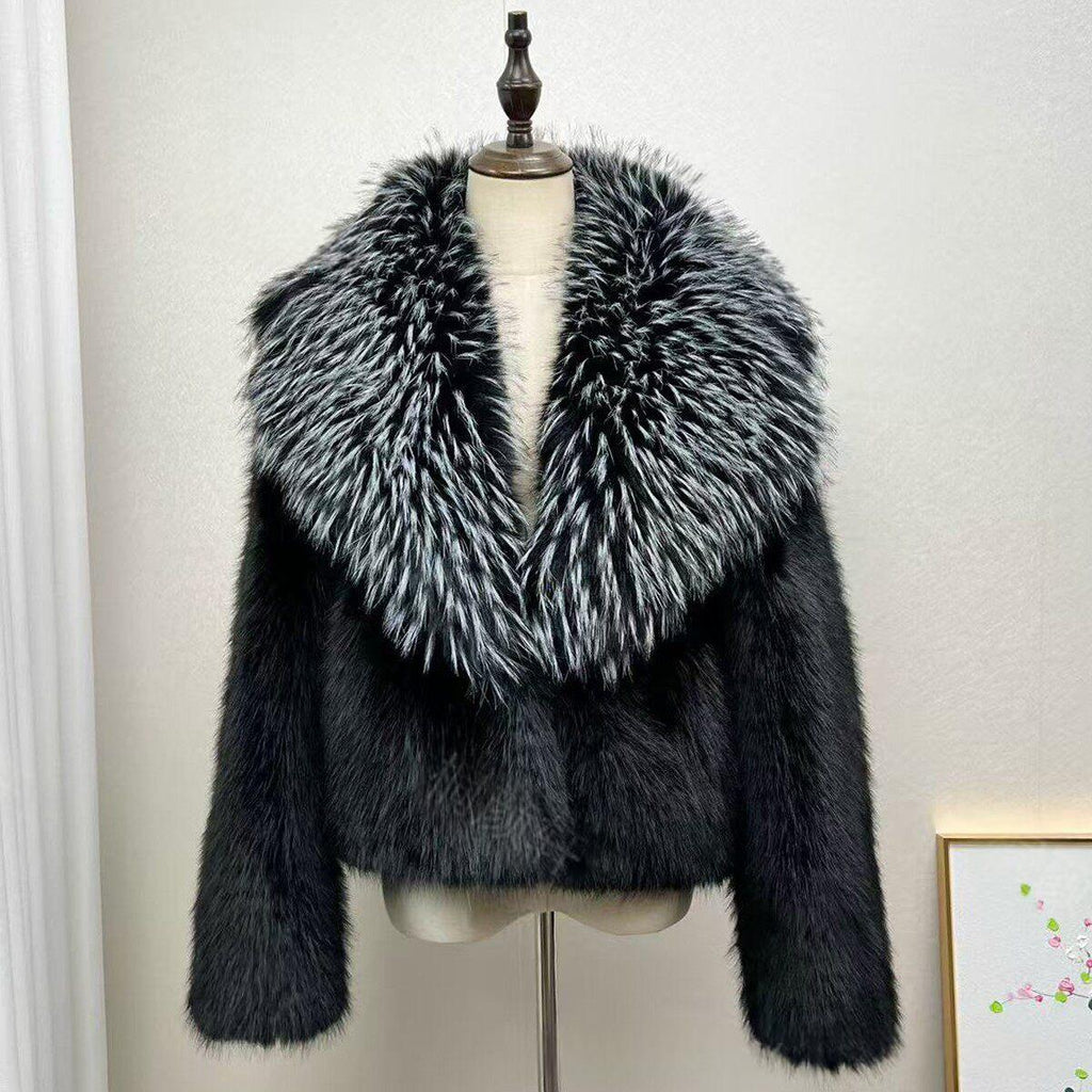 Manteau à fourrure courte et épaisse pour les femmes