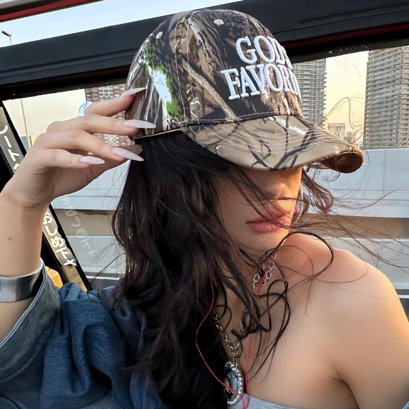Niche Retro Camouflage Casquette de baseball Super cool et tridimensionnelle