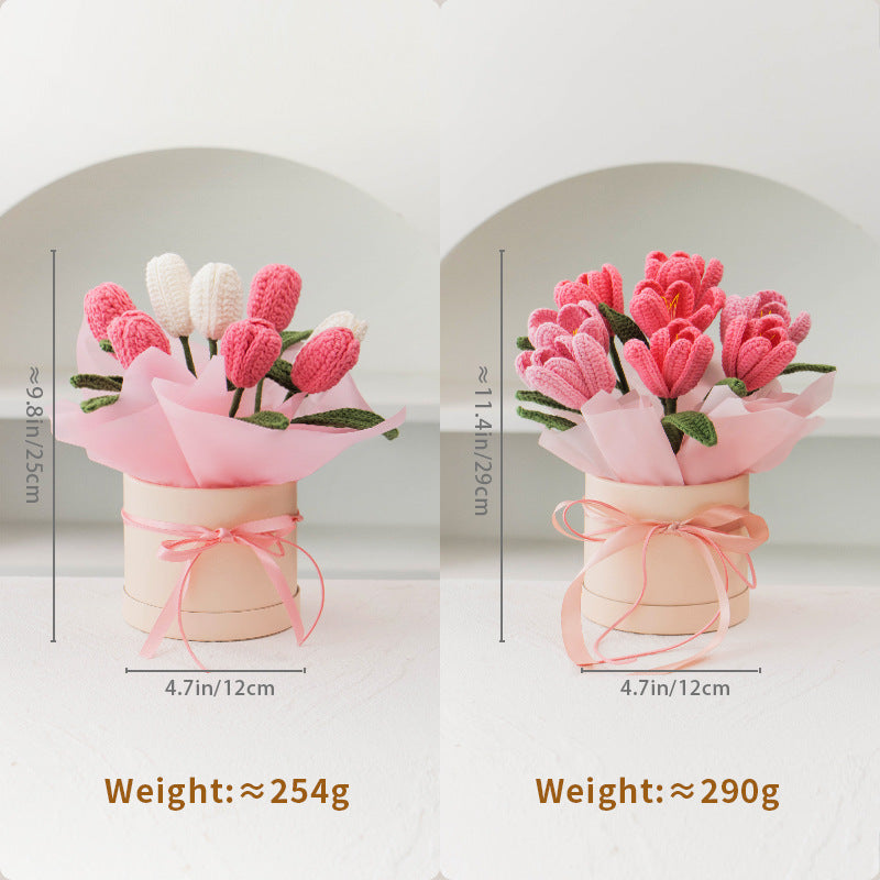 Seau de tulipe tricoté à la main