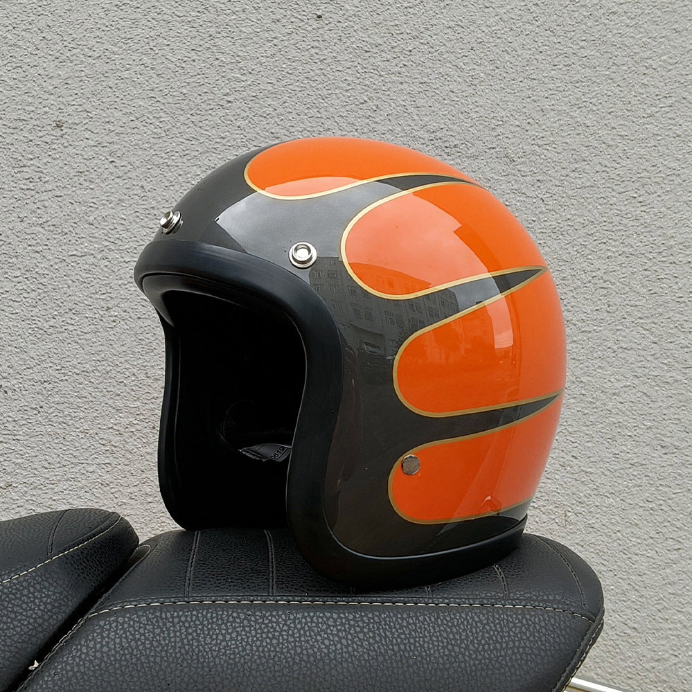 Casque Half Casque Retro Casque de moto FRP