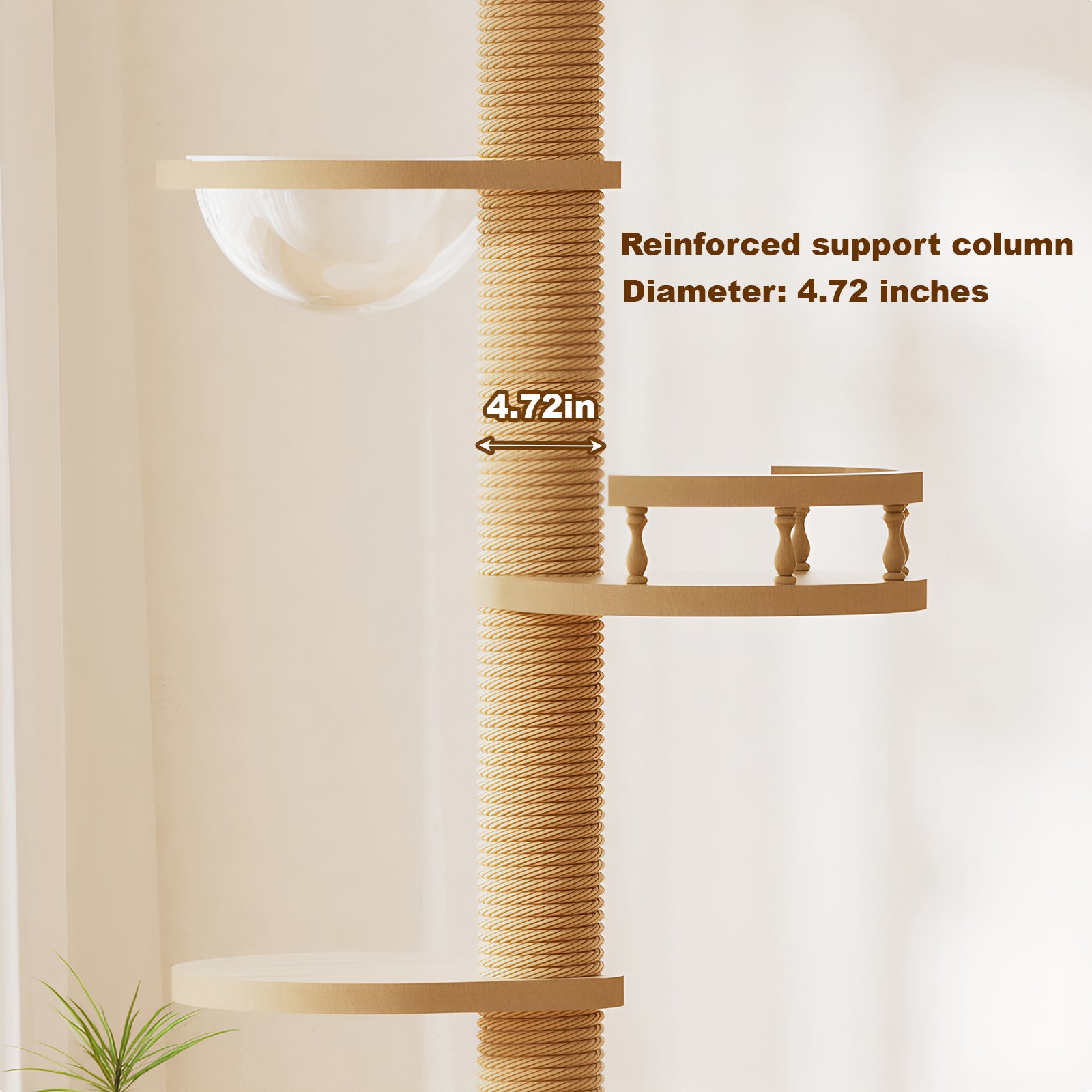 Arbre de chat réglable en hauteur de plancher à encaissement en panneau MDF