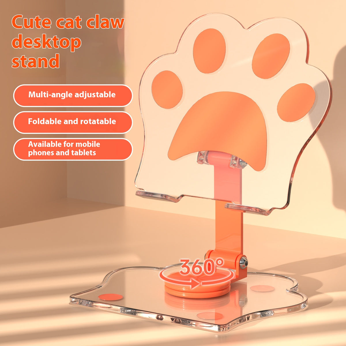 Acrylic Rotating Mobile Phone Holder Desk