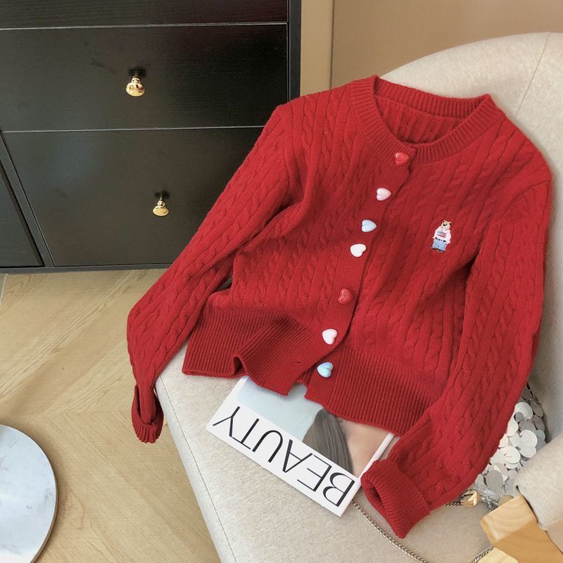 Manteau de Chandail de Cardigan tricoté pour Petite Femme Style court