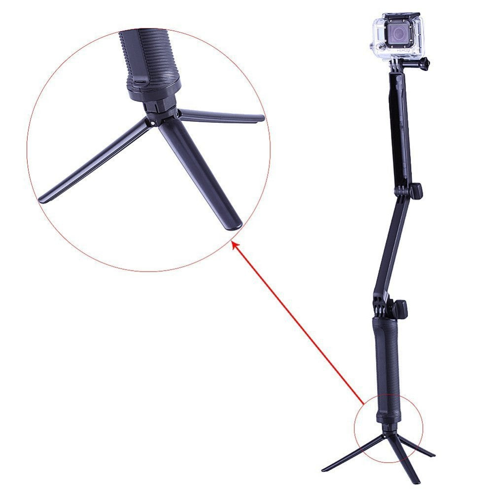 Compatible with GoPro DJI ACTION and Insta360 3-in-1 Foldable Selfie Stick