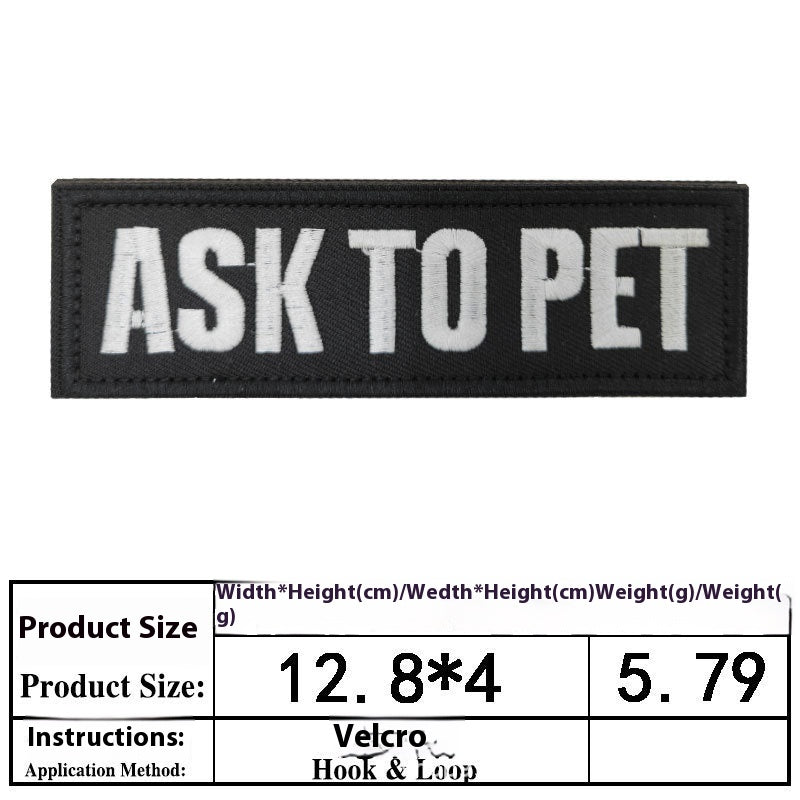 Accessoires de chien de chien Brodé Velcro Vêtements de chien Sticker décoratif Broderie informatique