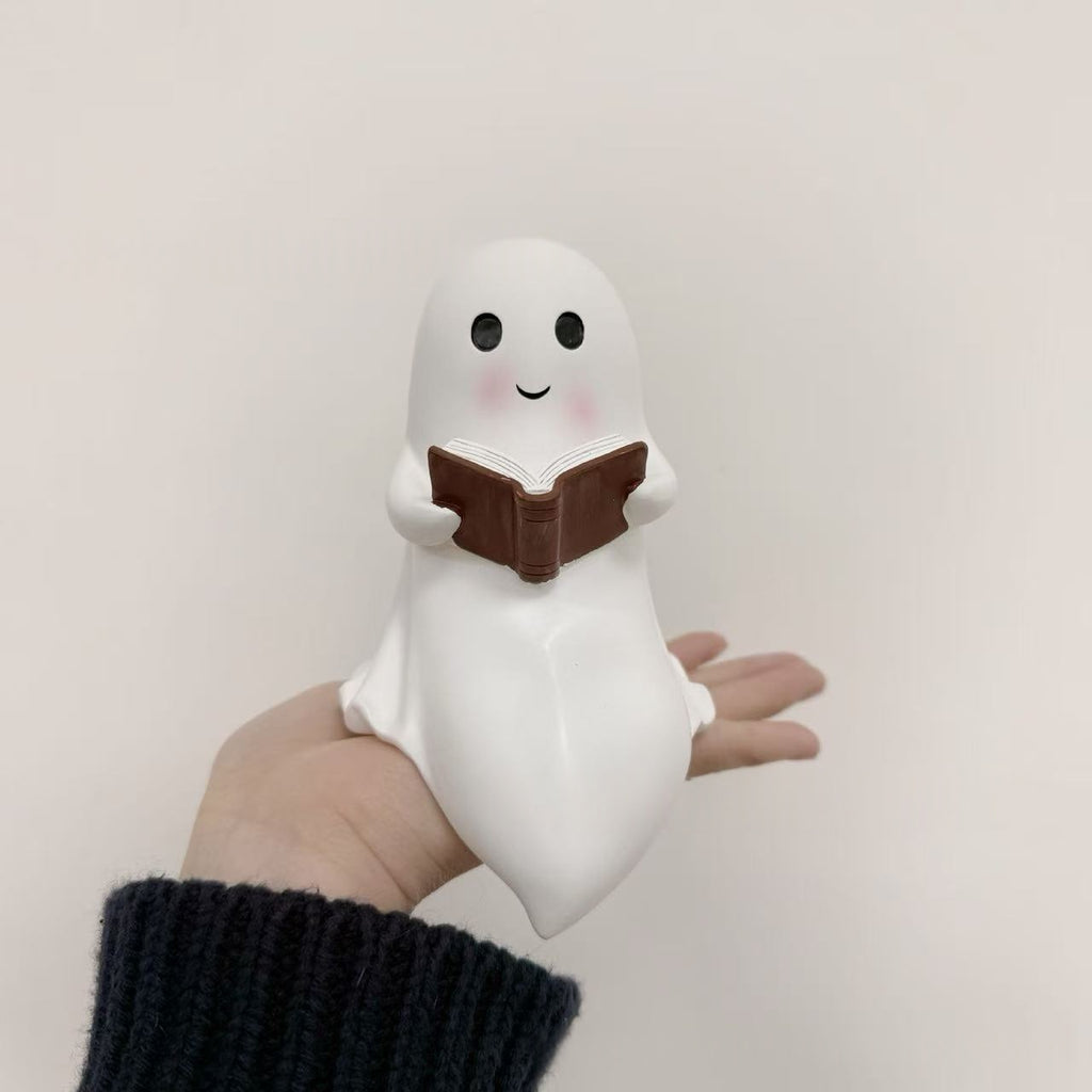 Halloween Ghost Reading Livre Statue Ornament Resin Craft Décoration Maison