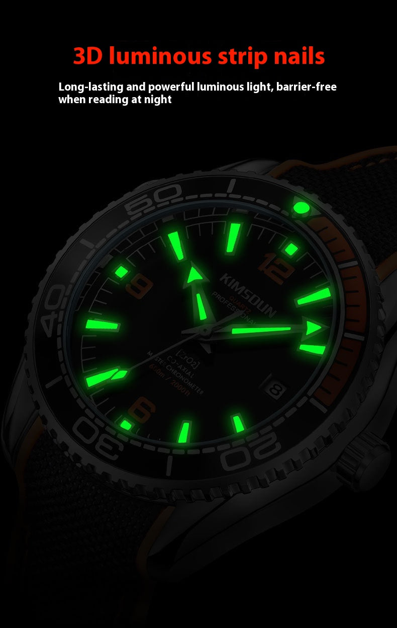 Montre mécanique bas transparent creux lumineux hommes