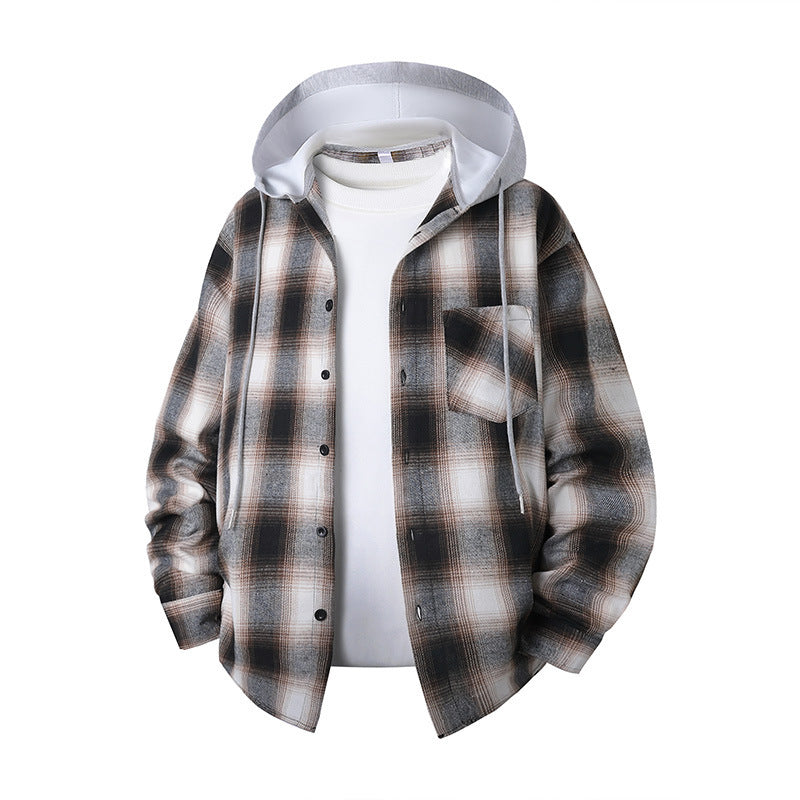 Printemps et automne Hommes et femmes Plaid chemise à manches longues