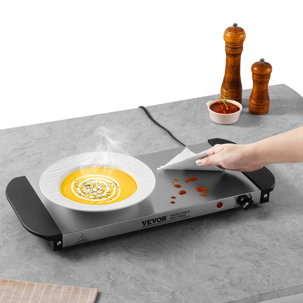 VEVOR Électric Warming Tray Buffet Food Warming W Temp Control Acier inoxydable
