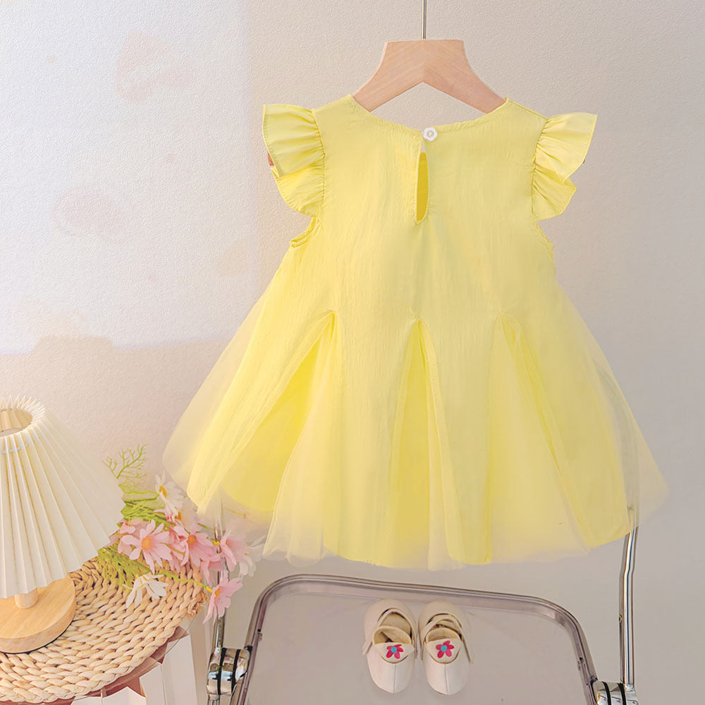 Douce robe en une seule pièce Petites filles Tour de soleil Princesse Gown