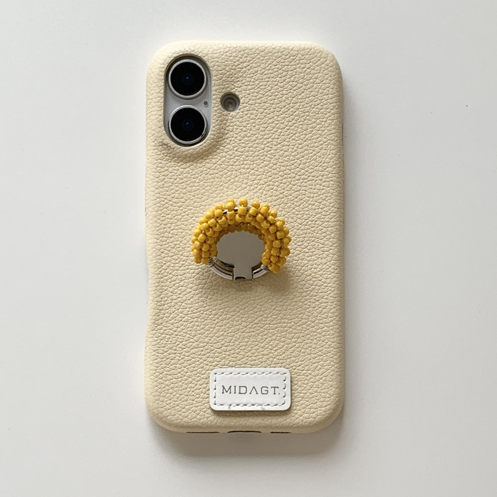 Porte bague en perles Minimalist Solid-color Phone Case