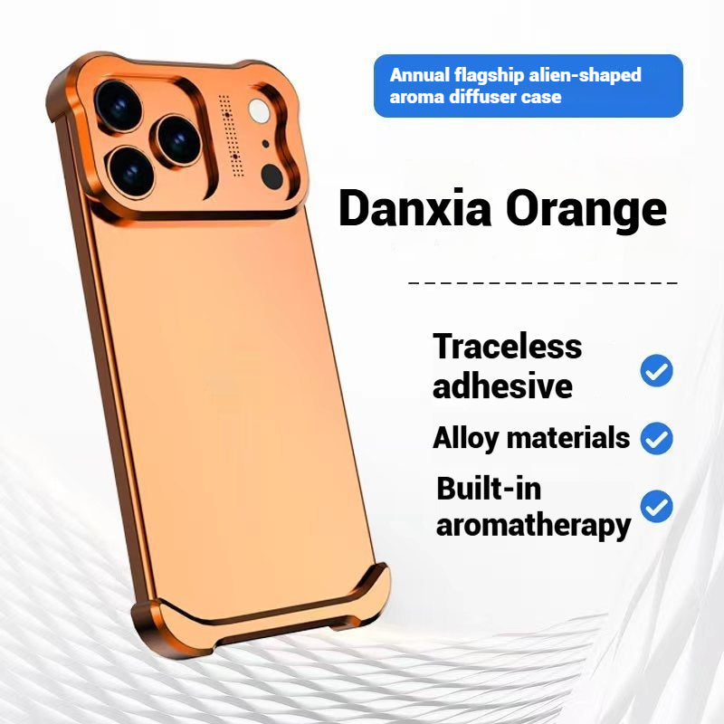 Boîtier de téléphone en aluminium aromathérapie en forme spéciale