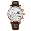 Multifonctionnel Hommes Business Moon Phase Calendrier Waterproof Watch
