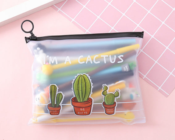 20 Cute Caricature 0.5 Stylos Noir Neutre avec boîtier en stylo