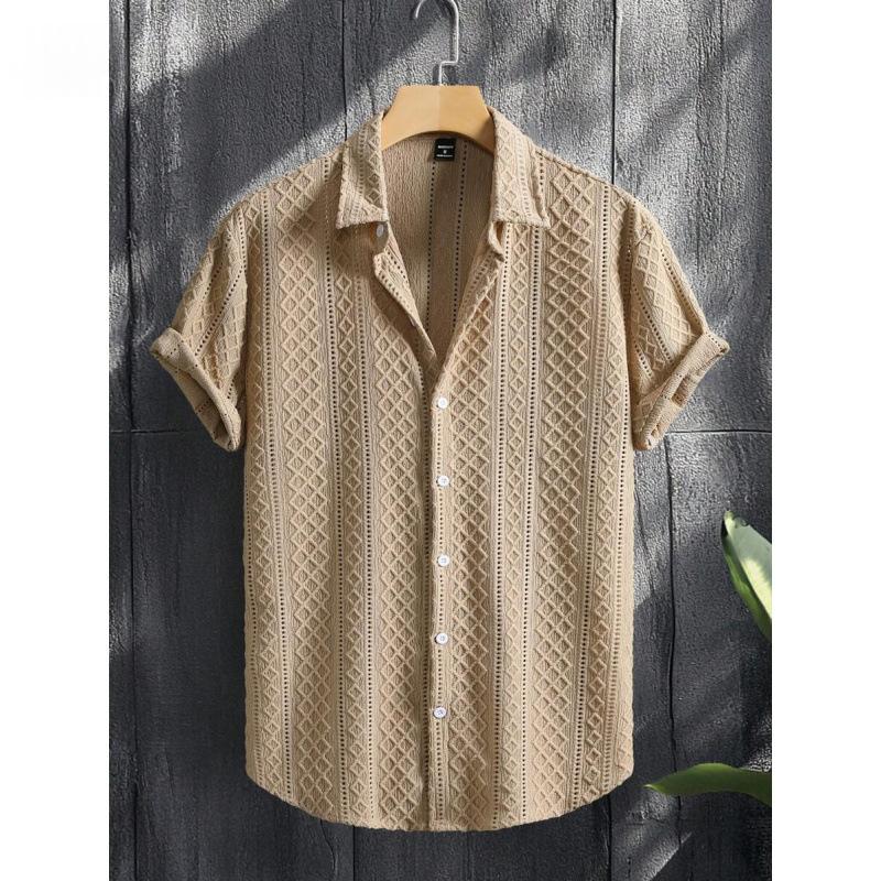 Chemise à manches à bouton occasionnel