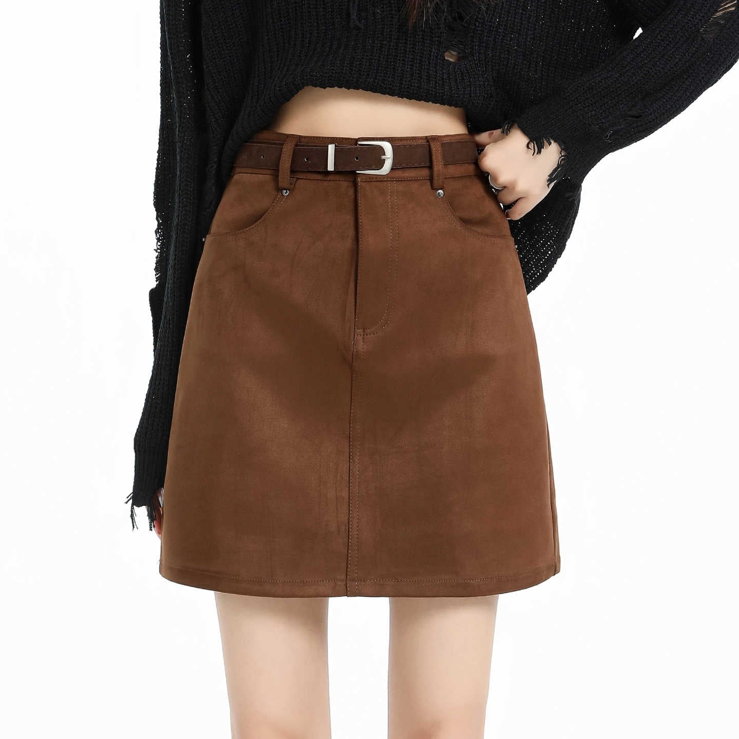 Femmes Automnehiver Haute taille Corps Hugging Mini jupe