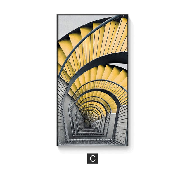 Affiche d'art murale architecturale en toile brillante