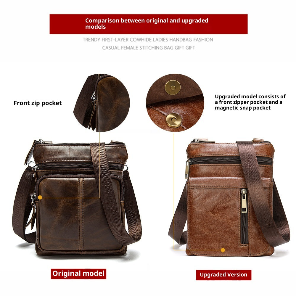 Sac d'épaule pour hommes Sac en cuir véritable pour hommes Pouch