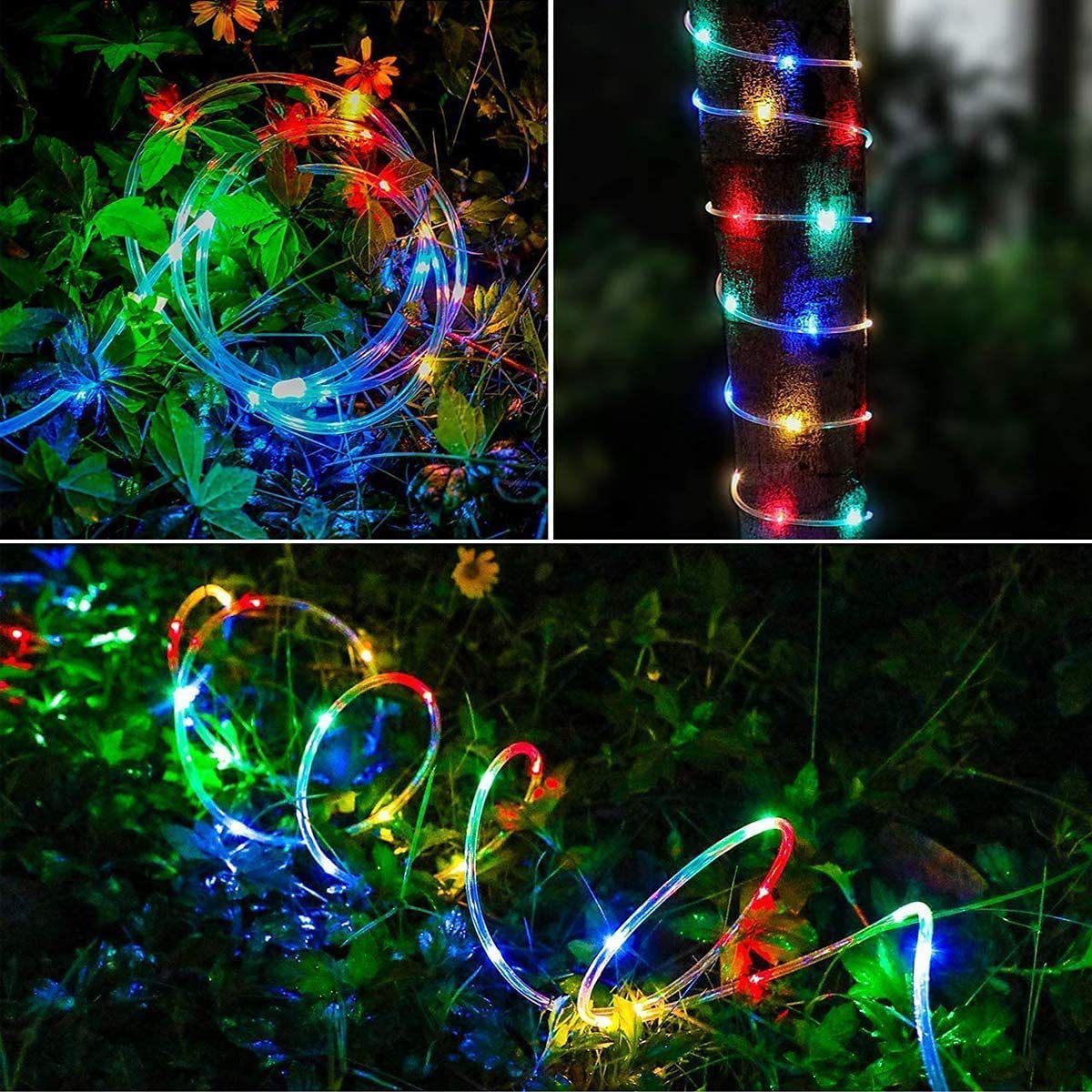 Tube LED Outdoor Waterproof Chaîne décorative bande de lumière solaire