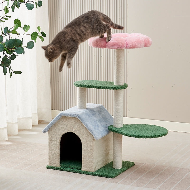 Arbre de chat avec panneaux de 12 mm d'épaisseur Lit de chat robuste