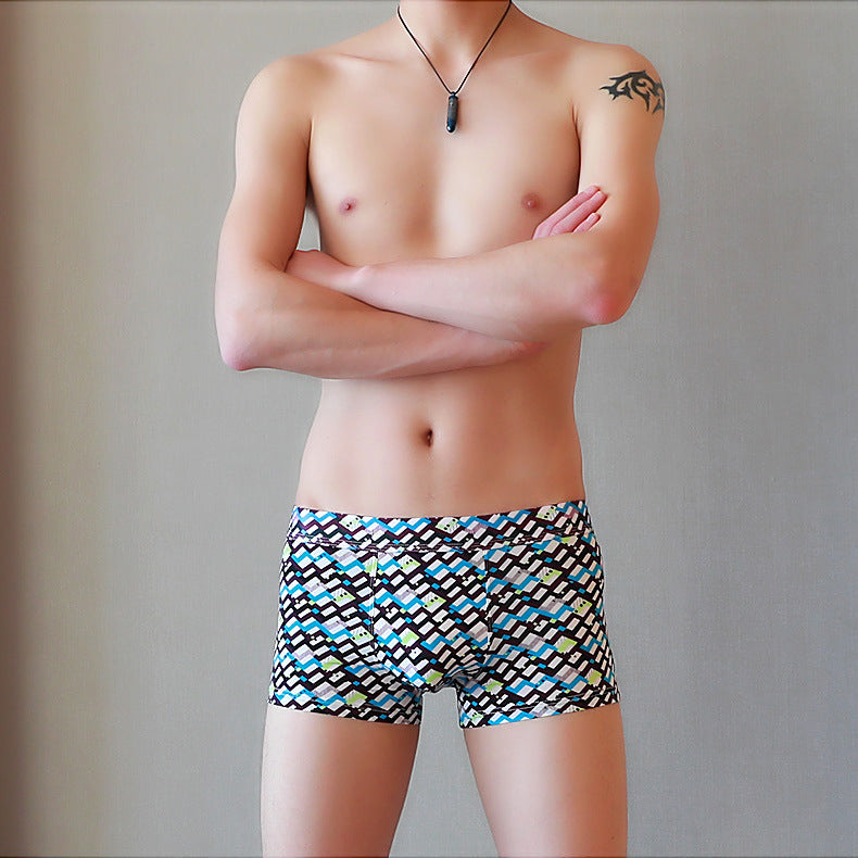 Sous-vêtements en soie glacée Imprimés Convex Design Coton Stall Sous-vêtements pour hommes
