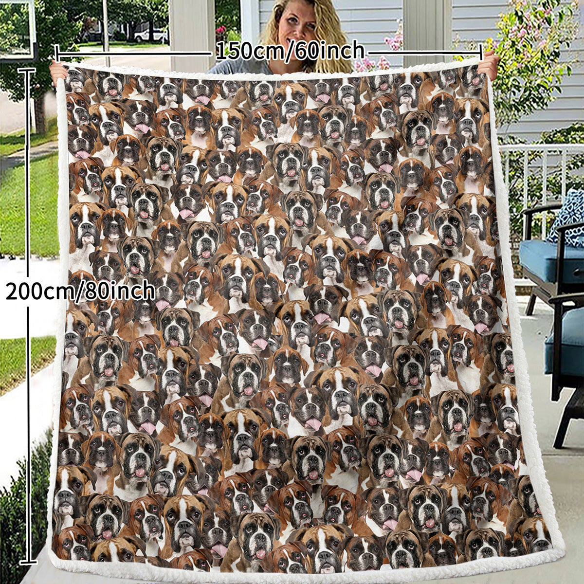Blankets de Boxer Super Soft Fuzzy Dogs Blanket Pour Enfants Adultes Mignon Puppy Fleece Blanket Rev