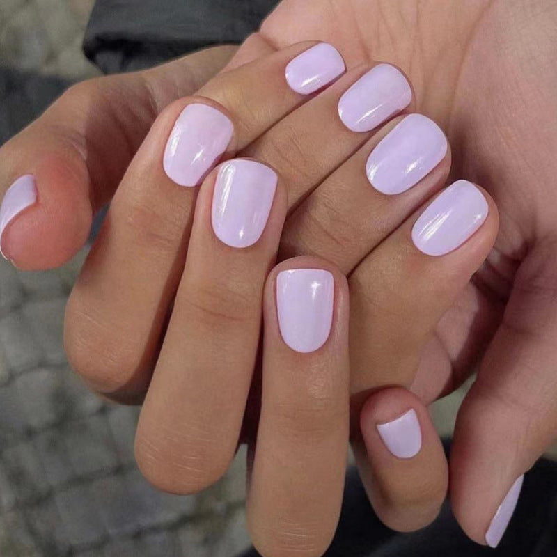 Stickers Nail Minimaliste à Carré Court pour Femmes Faux Nail