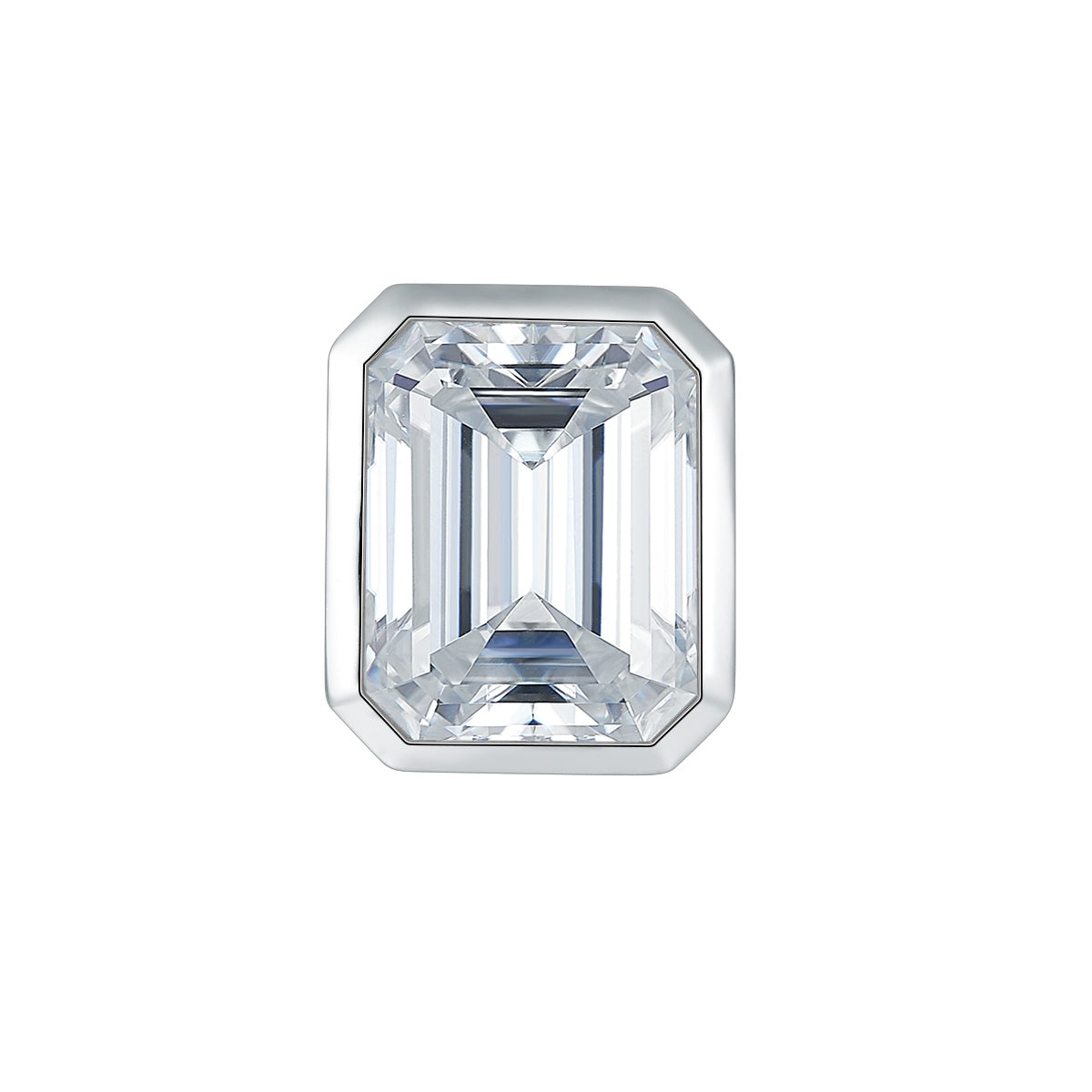 S925 Argent Sterling 8x10mm Boucles d'oreilles en mousse de moussanite coupées en émeraude