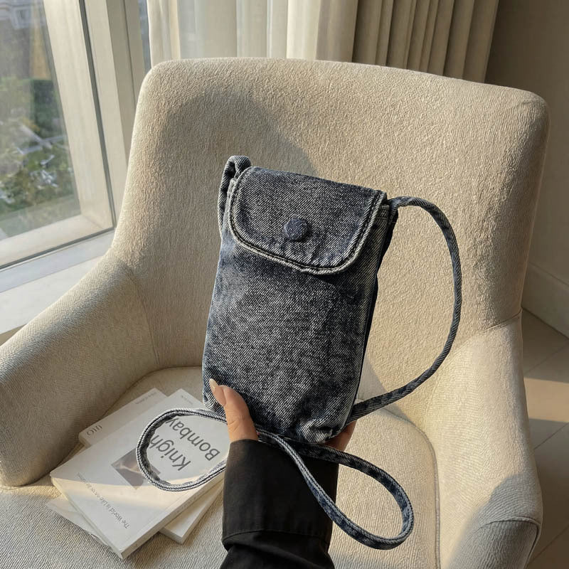 Simple sac d'épaule en mini-denim pour le corps de croix