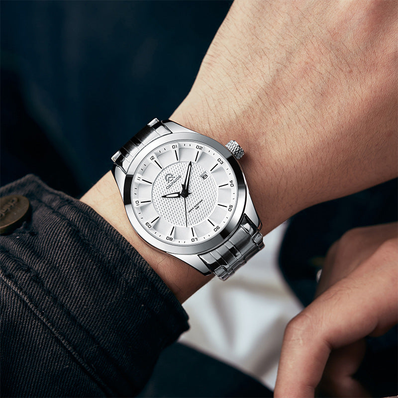 Hommes Waterproof Business Calendrier Montre Quartz