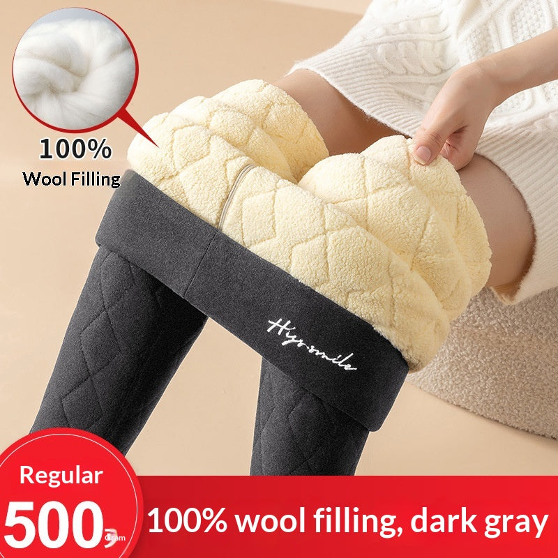 Pads de genou d'hiver Épaisseur Pantalon thermique de taille Plus