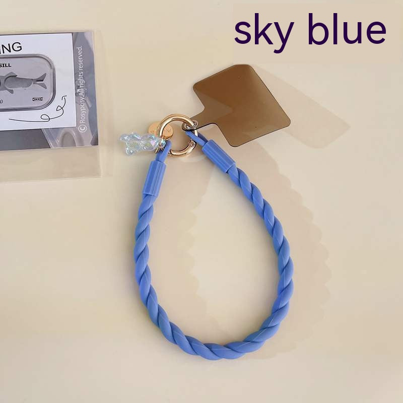 Coque de téléphone Lanyard Convient pour Silicone Split Lanyard Porte-clés Rope Court Téléphone mobile Pe
