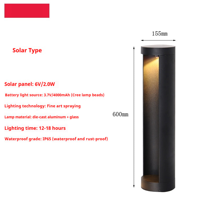 Led Solar Outdoor Étanche à l'eau Une face lumineuse pelouse Lampe Park Villa Lampe Courtyard Sem