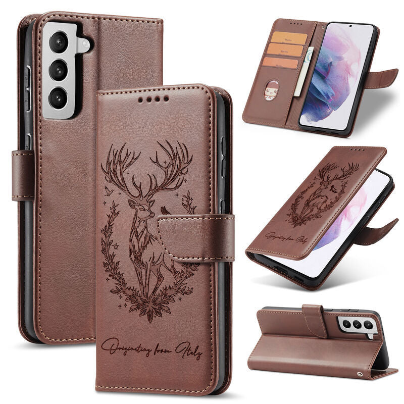 Protecteur de téléphone en cuir imprimé de cerf